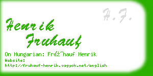 henrik fruhauf business card